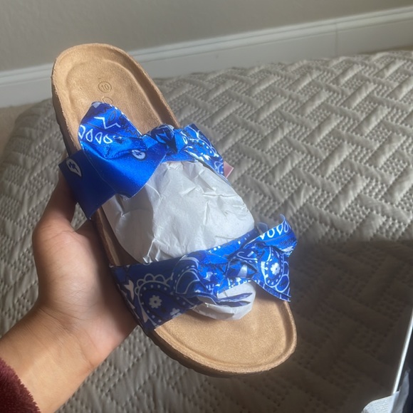 Bandana Bow Sandals/Slides - Picture 2 of 3